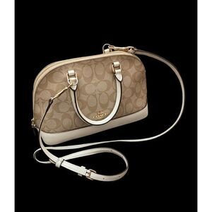 Coach Mini Sierra Satchel In Signature Canvas Gold Light Khaki Chalk‎
